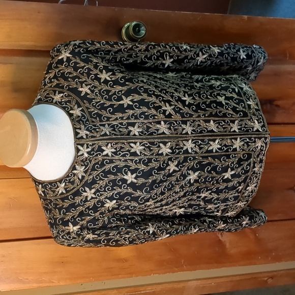 VINTAGE BEADED SILK Bolero jacket - Picture 1 of 10